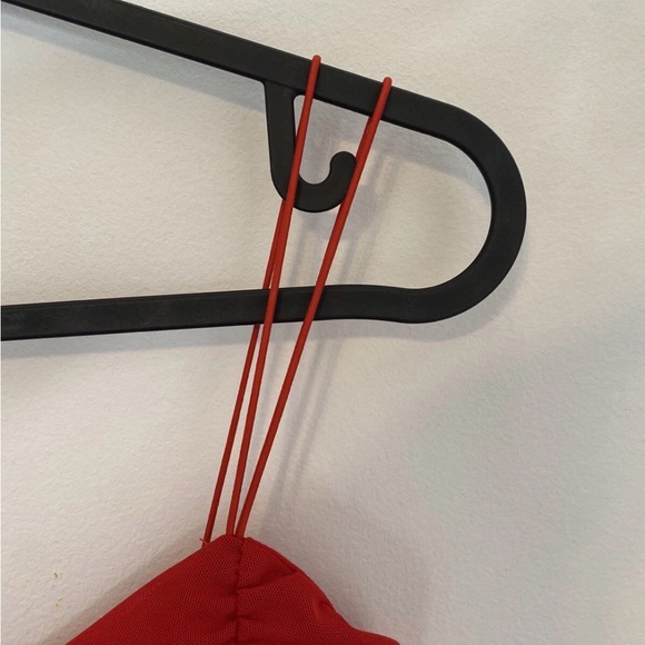 Chic Red Ruched Mini Dress - Picture 5 of 9